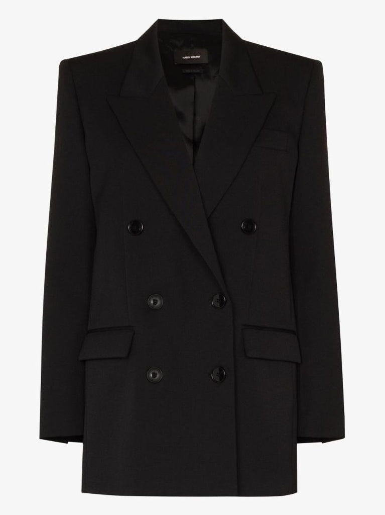 Black Nevim Double-breasted Blazer