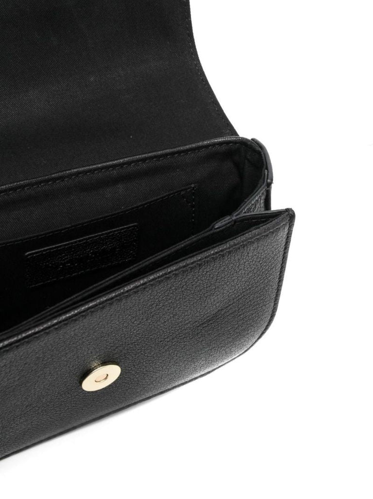 Black Hana Leather Shoulder Bag