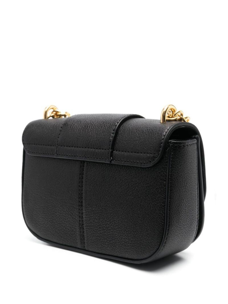 Black Hana Leather Shoulder Bag