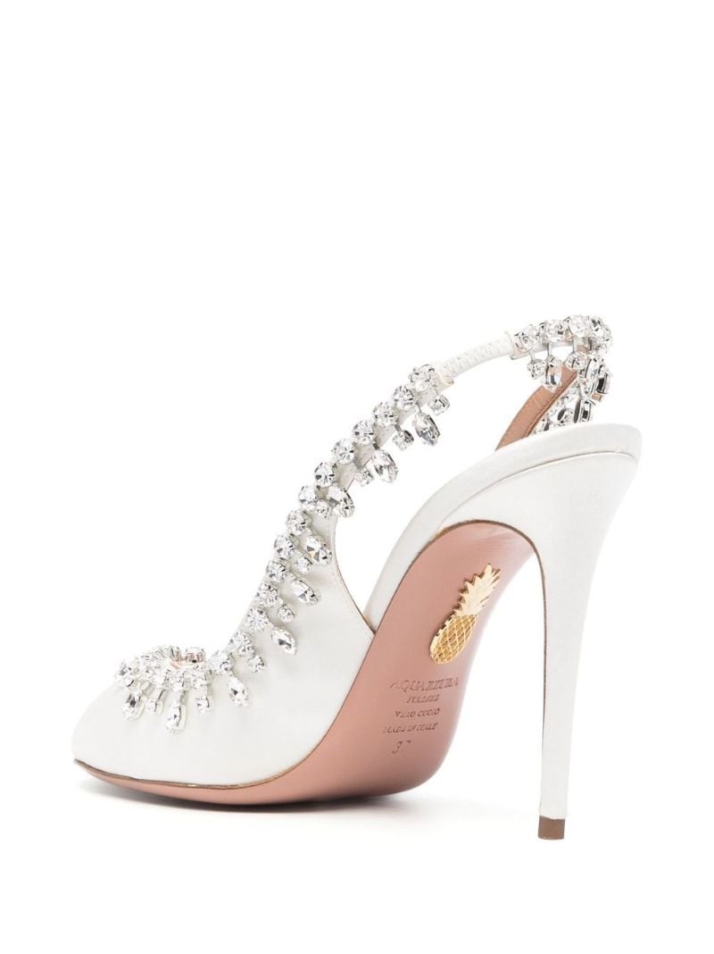 White Temptation 105 Crystal Leather Sandals
