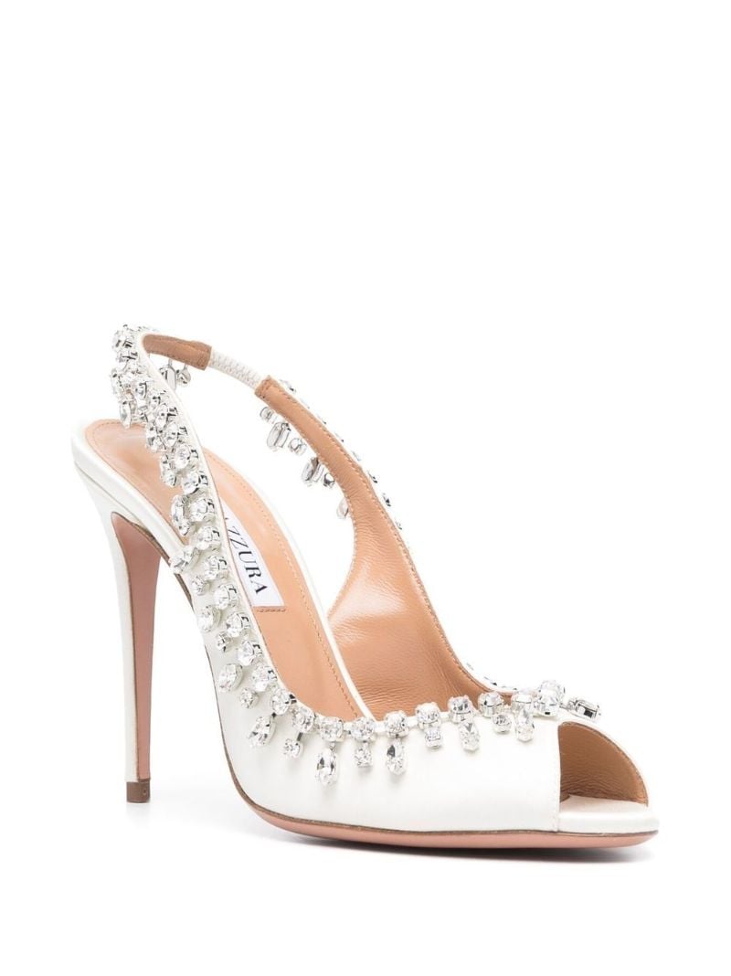 White Temptation 105 Crystal Leather Sandals