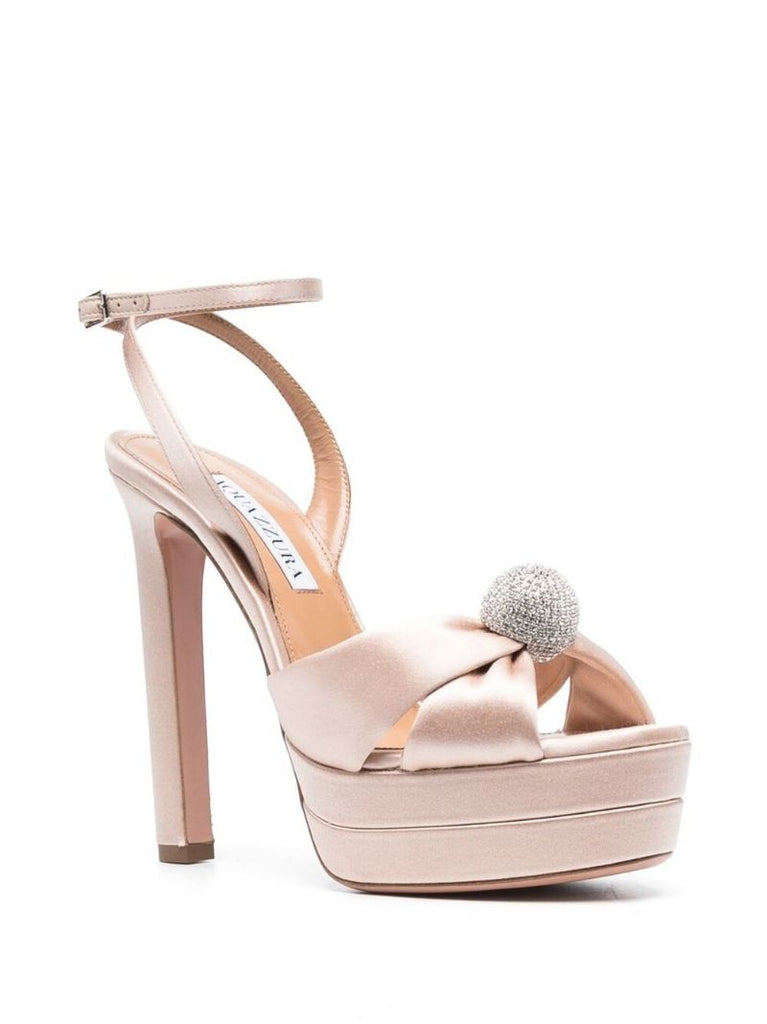 Pink Yes Darling Plateau 130 Satin Platform Sandals