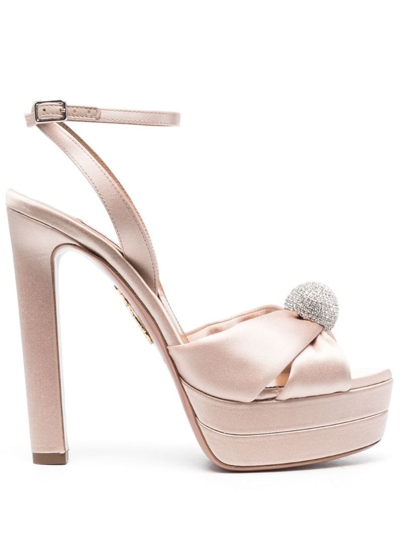 Pink Yes Darling Plateau 130 Satin Platform Sandals