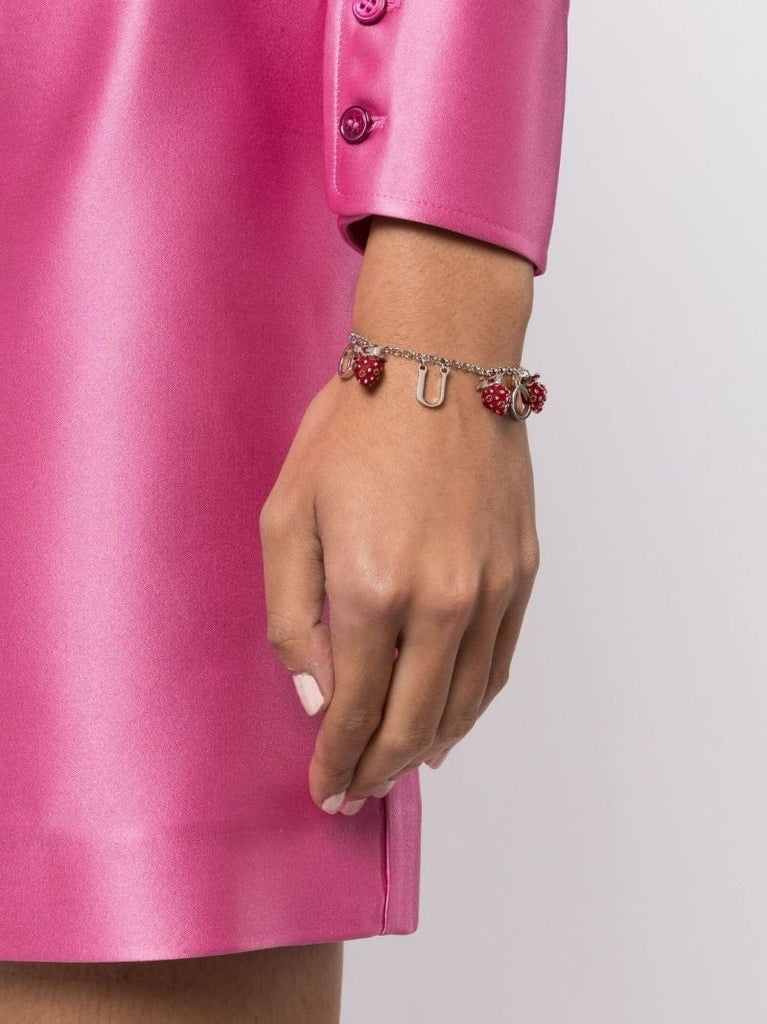 Silver-plated Strawberry Charm Bracelet