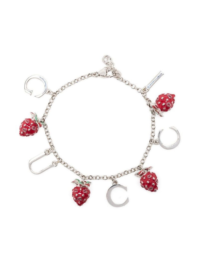 Silver-plated Strawberry Charm Bracelet