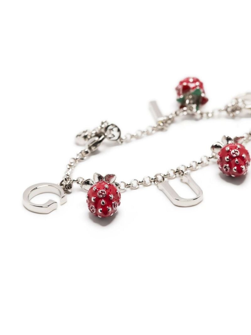 Silver-plated Strawberry Charm Bracelet