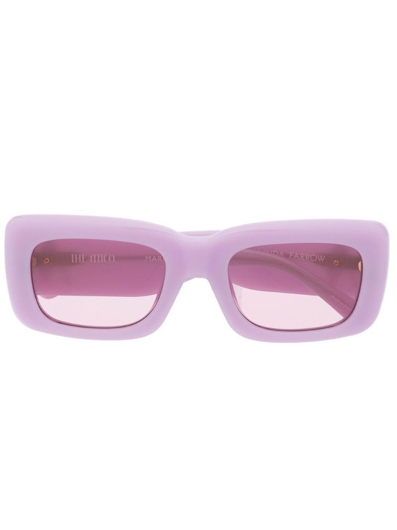 Purple Marfa Rectangle Sunglasses