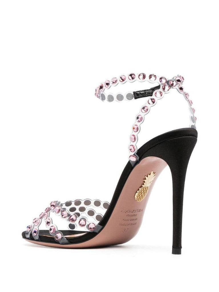 Black Tequila Plexi 105 Satin Sandals