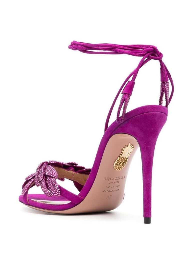Purple Galactic Flower 105 Suede Sandals