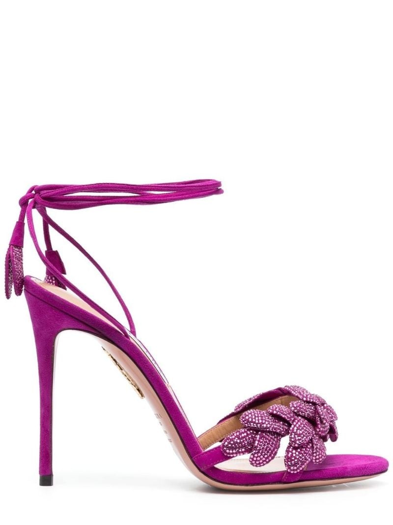 Purple Galactic Flower 105 Suede Sandals