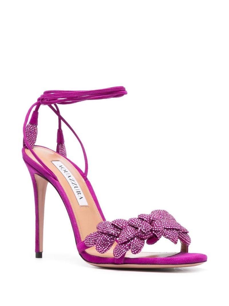 Purple Galactic Flower 105 Suede Sandals