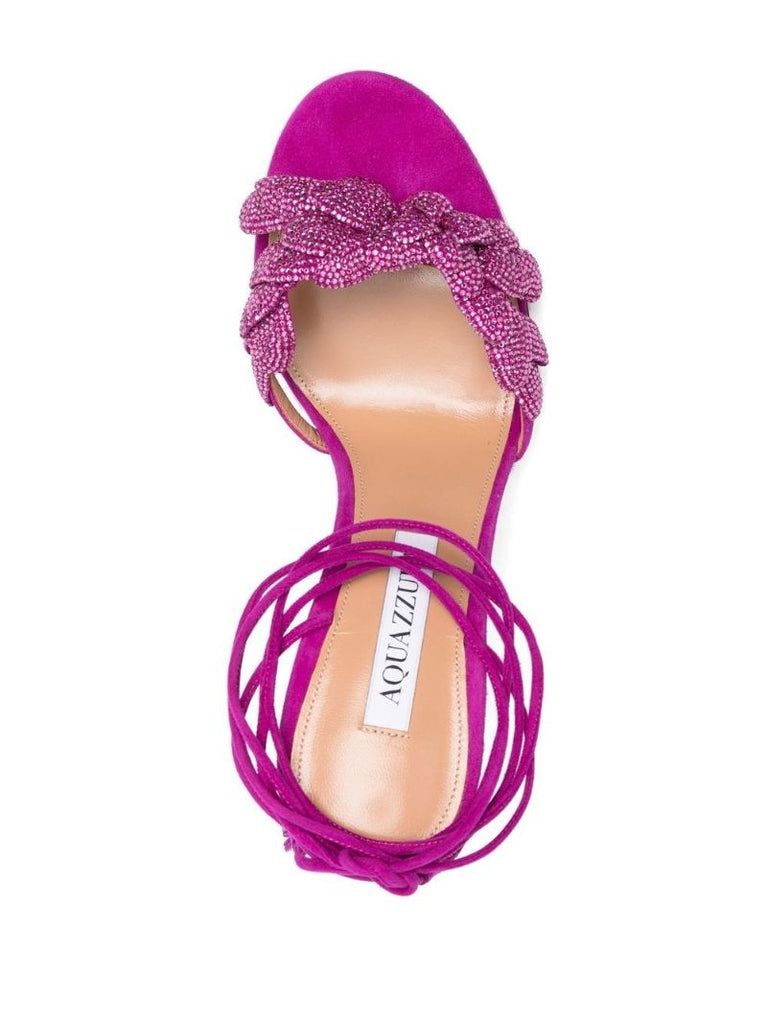 Purple Galactic Flower 105 Suede Sandals