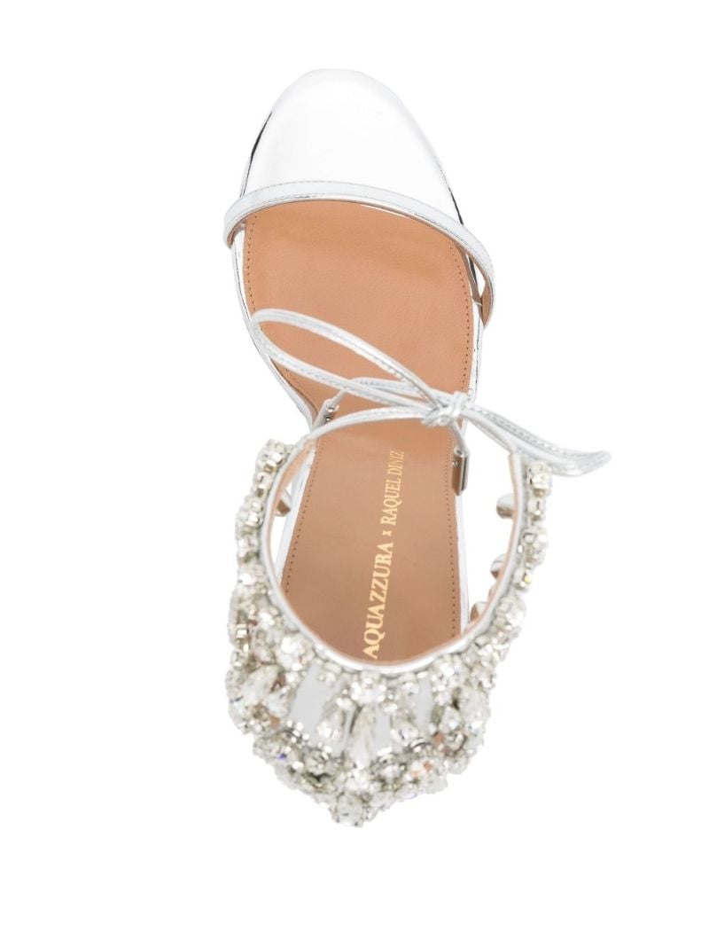 Silver Moonwalk 105 Crystal Leather Sandals