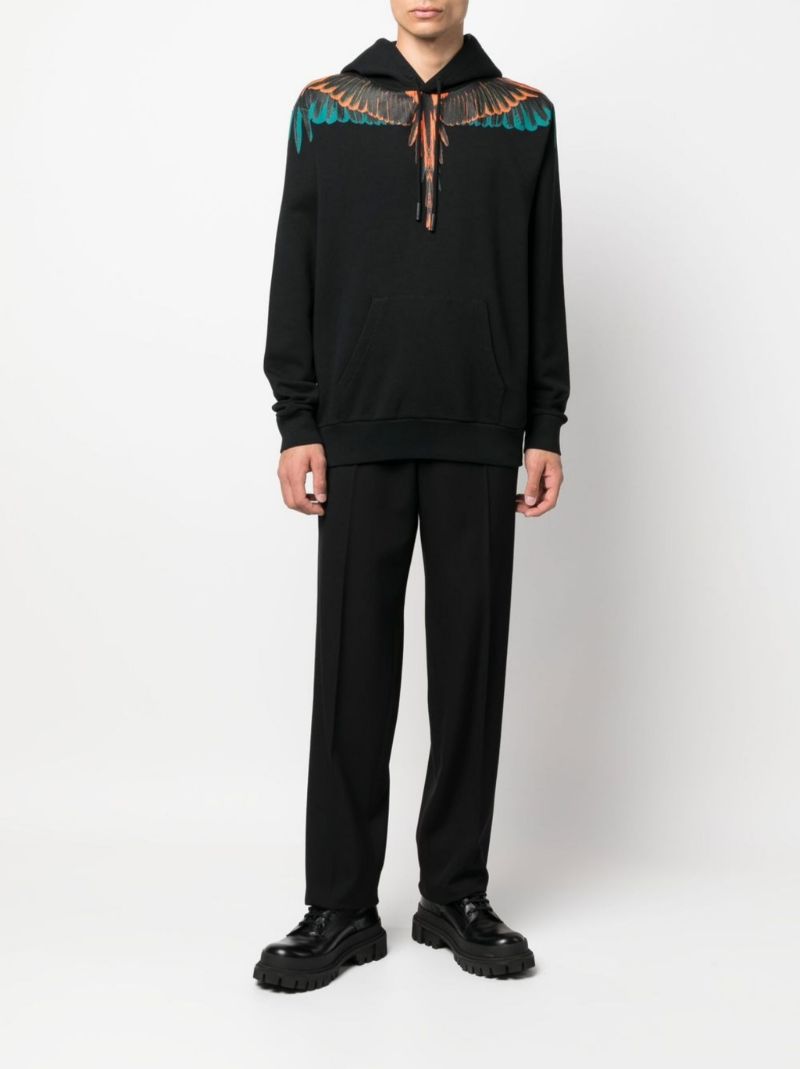 Black Wings Print Hoodie