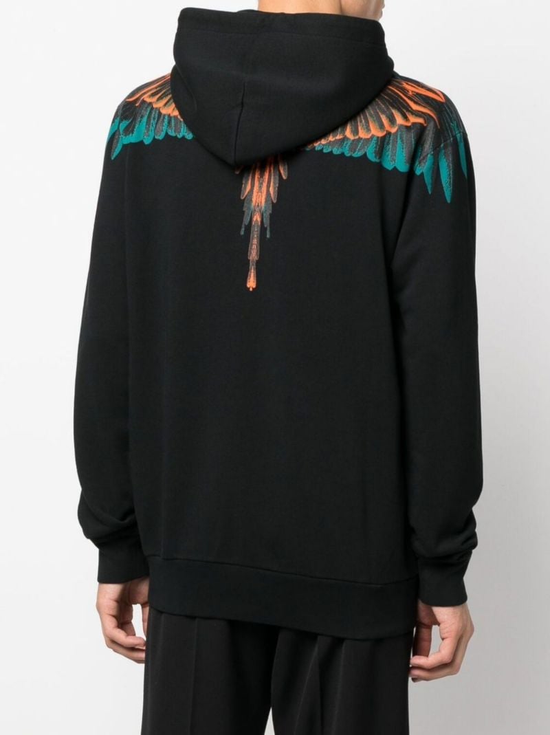 Black Wings Print Hoodie