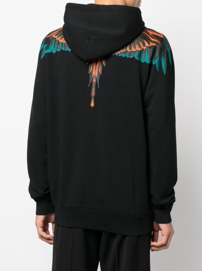 Black Wings Print Hoodie