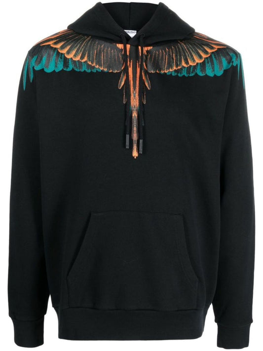 Black Wings Print Hoodie