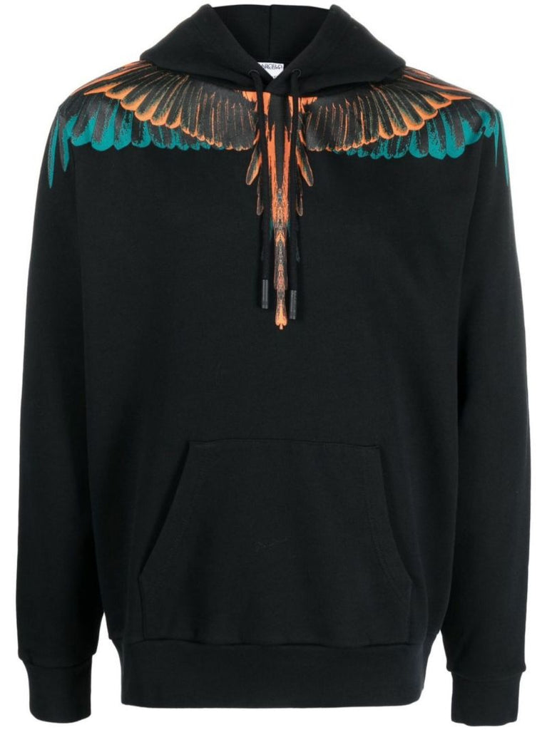 Black Wings Print Hoodie