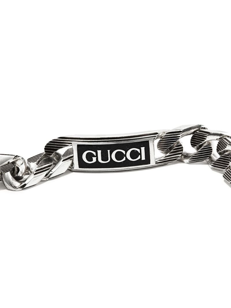 Sterling Silver Enamel Tag Bracelet
