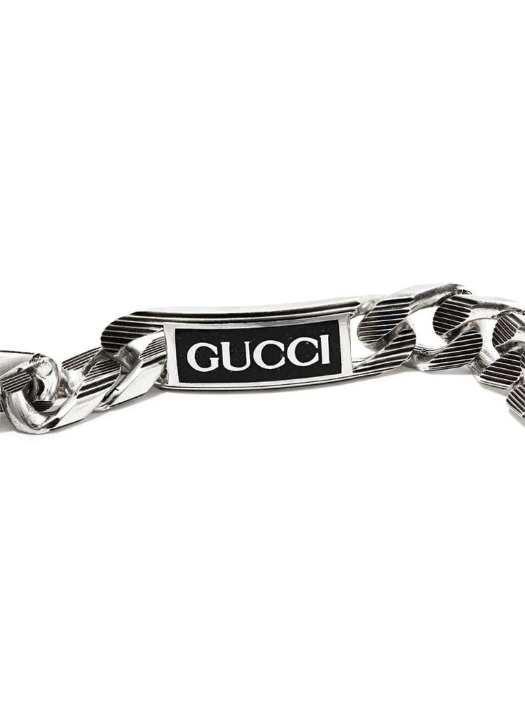 Sterling Silver Enamel Tag Bracelet