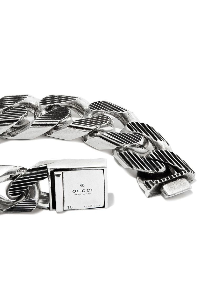 Sterling Silver Enamel Tag Bracelet