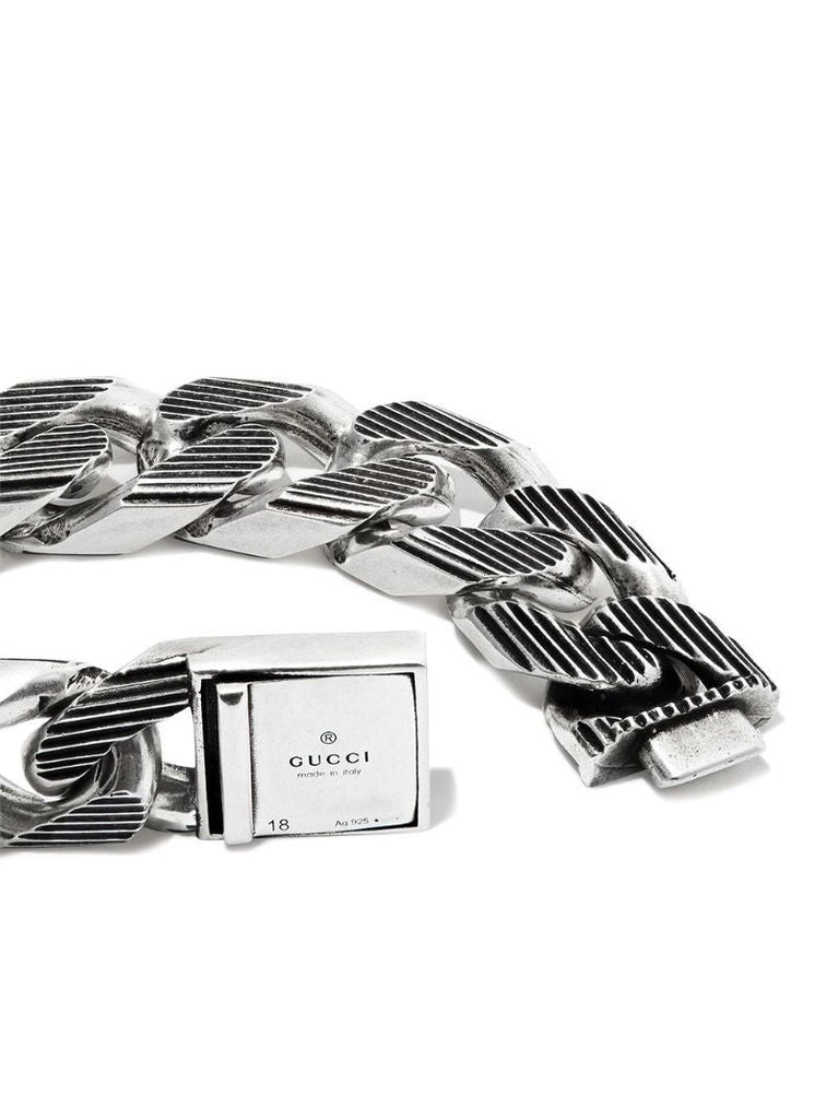 Sterling Silver Enamel Tag Bracelet