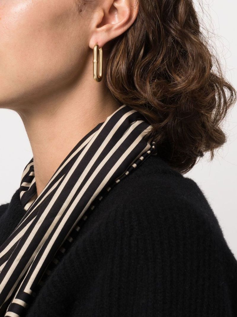 Gold-plated Chains Hoop Earrings
