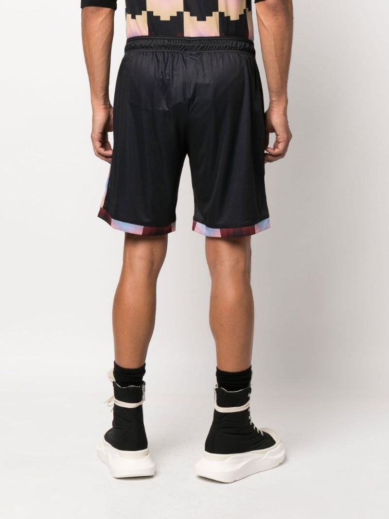 Black Gradient Sport Print Track Shorts