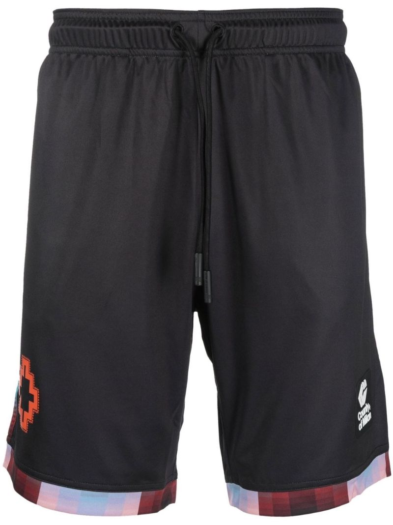 Black Gradient Sport Print Track Shorts