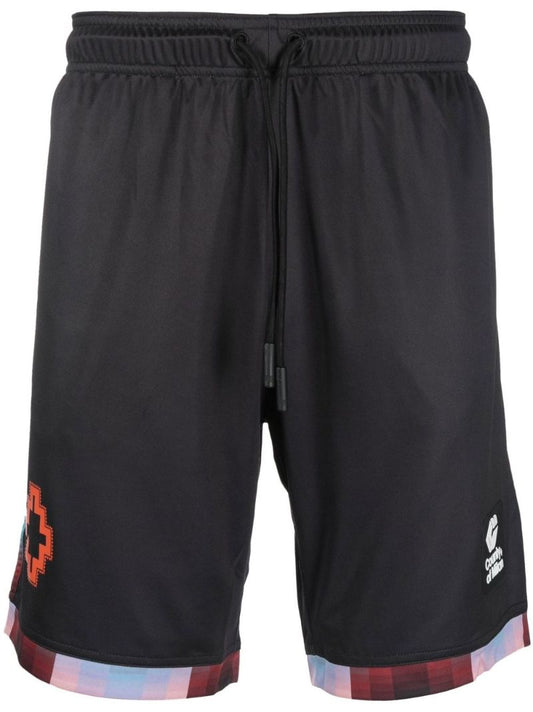 Black Gradient Sport Print Track Shorts