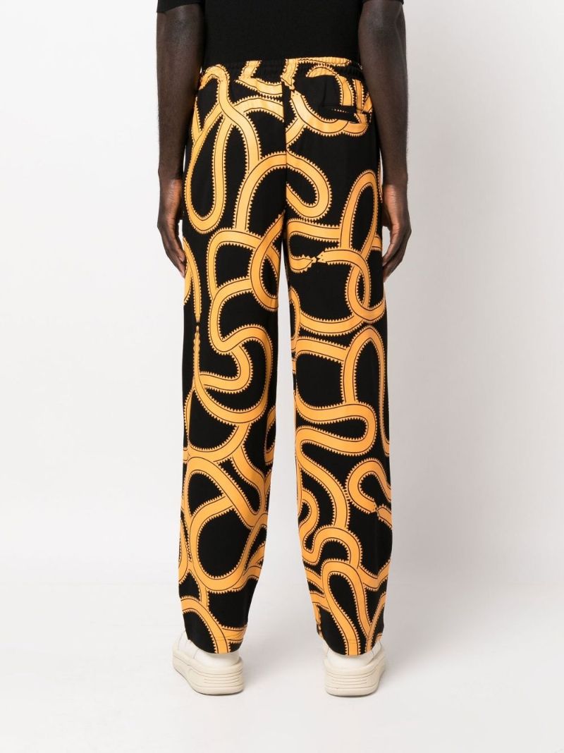 Black Snake Print Track Pants