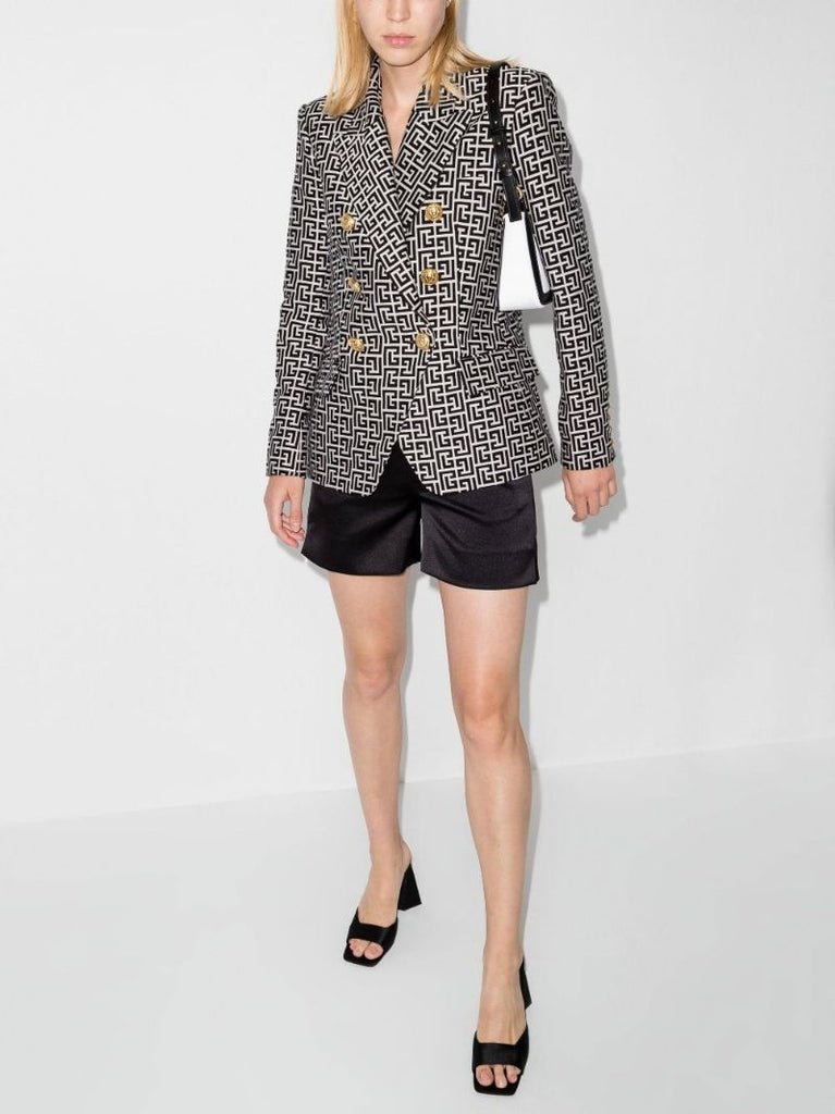 Neutral Monogram Jacquard Blazer