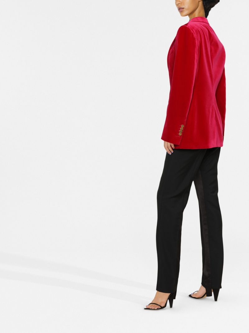 Red Cotton Velvet Blazer