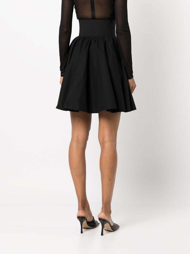 Black Belted Cotton Skirt