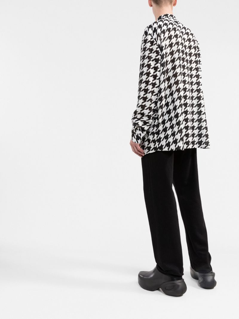 White Houndstooth Cotton Shirt