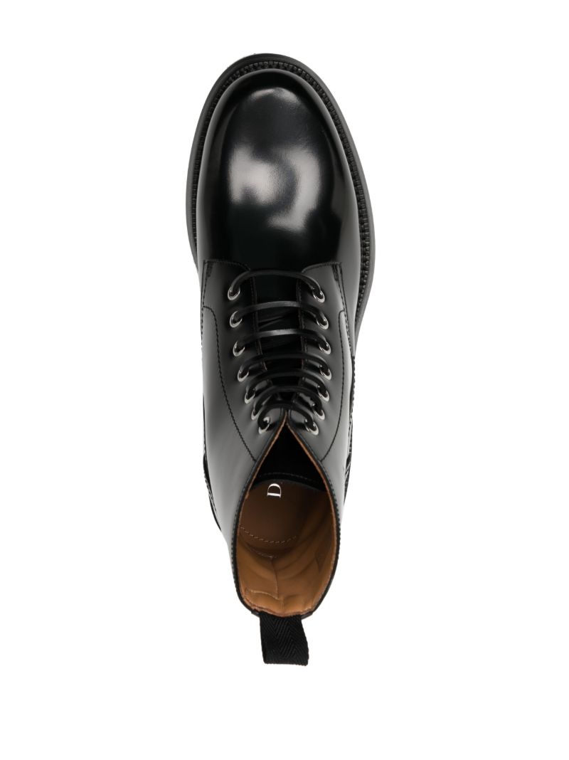 Black Carlo Combat Leather Boots