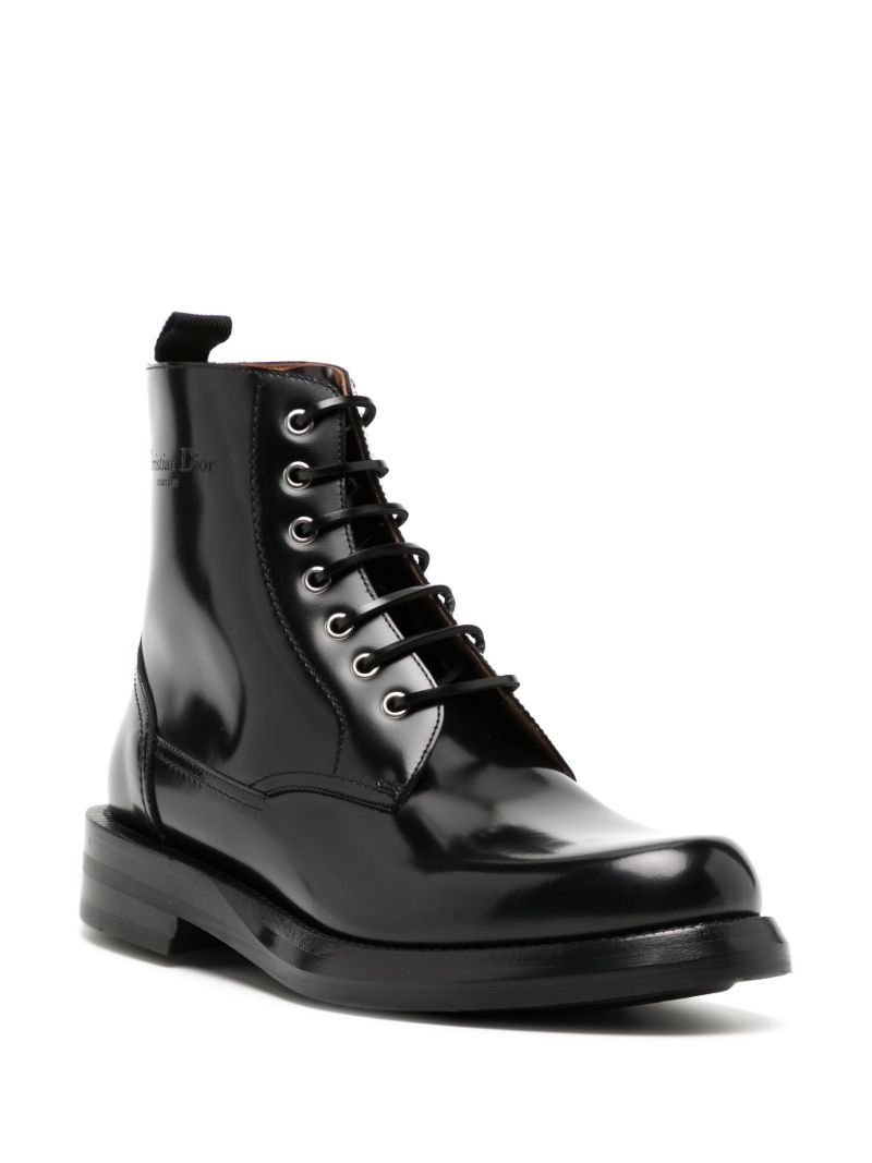 Black Carlo Combat Leather Boots