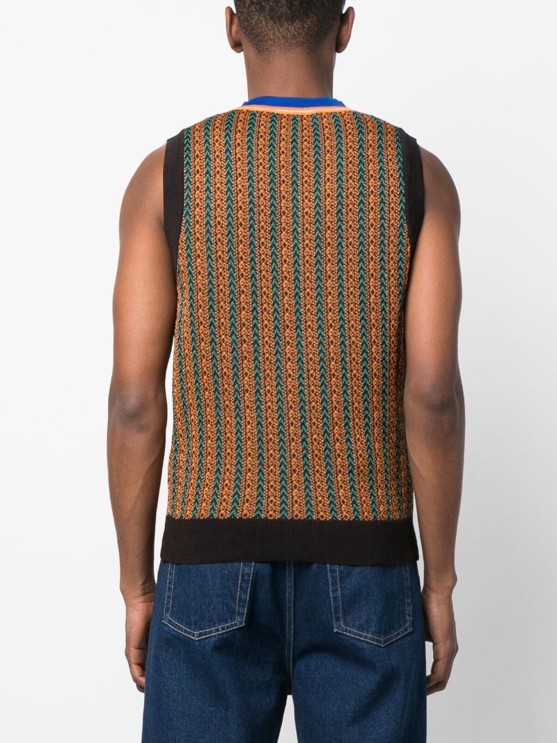 Black Stripe Knitted Vest Top