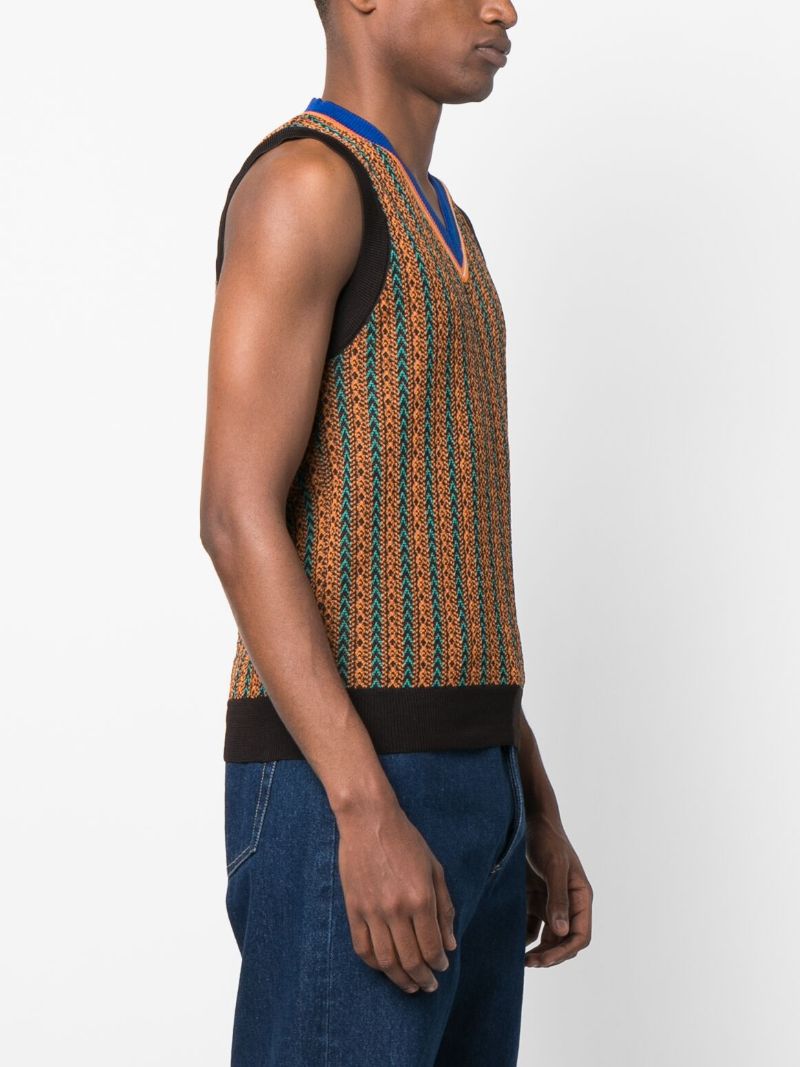 Black Stripe Knitted Vest Top
