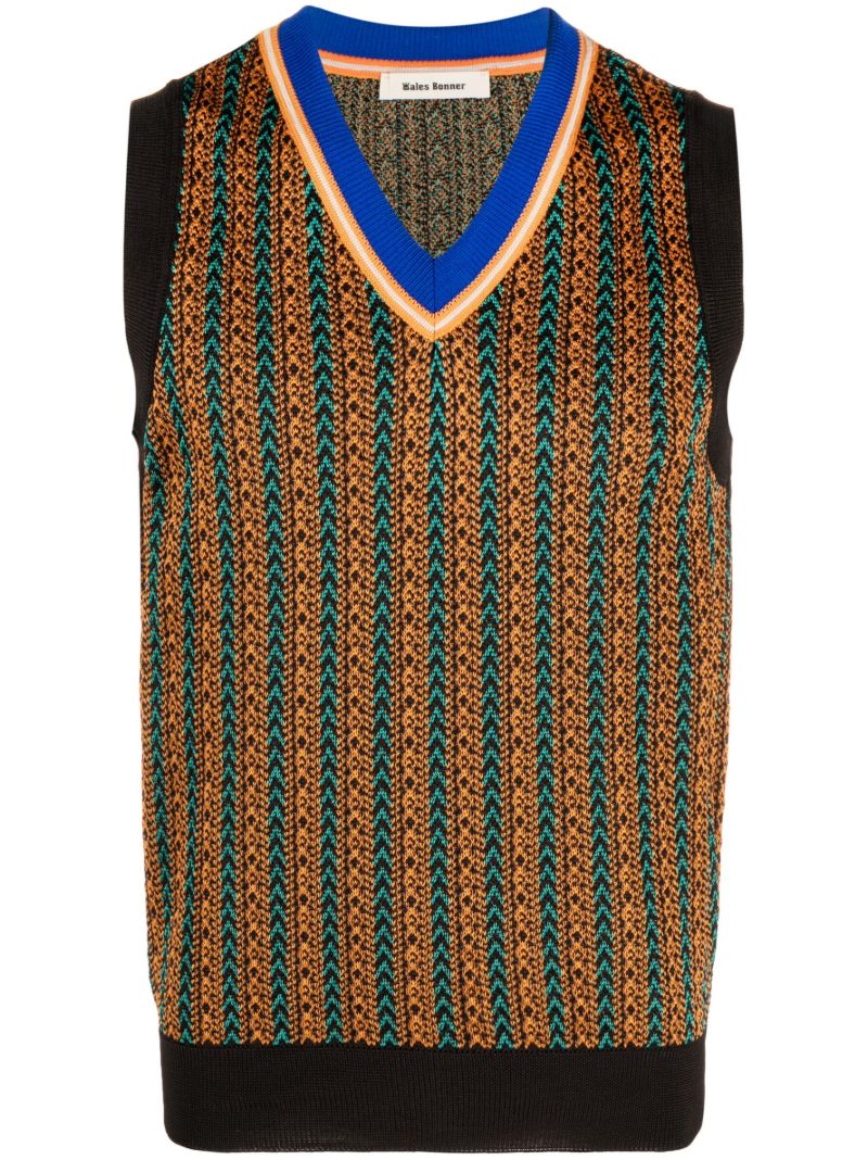 Black Stripe Knitted Vest Top