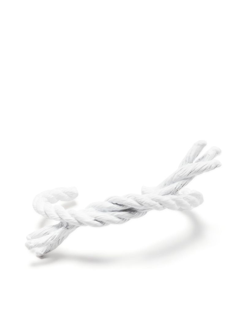 White Yarn Open Cuff Bracelet