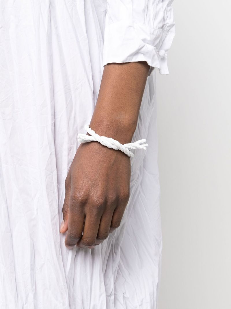 White Yarn Open Cuff Bracelet