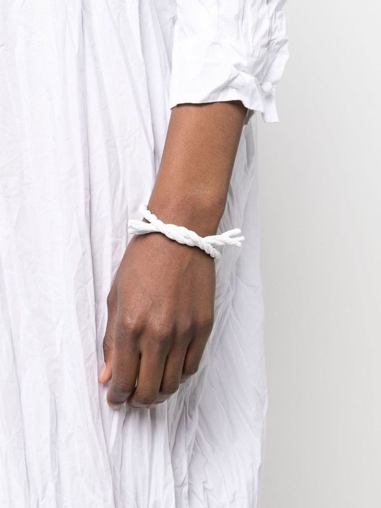 White Yarn Open Cuff Bracelet
