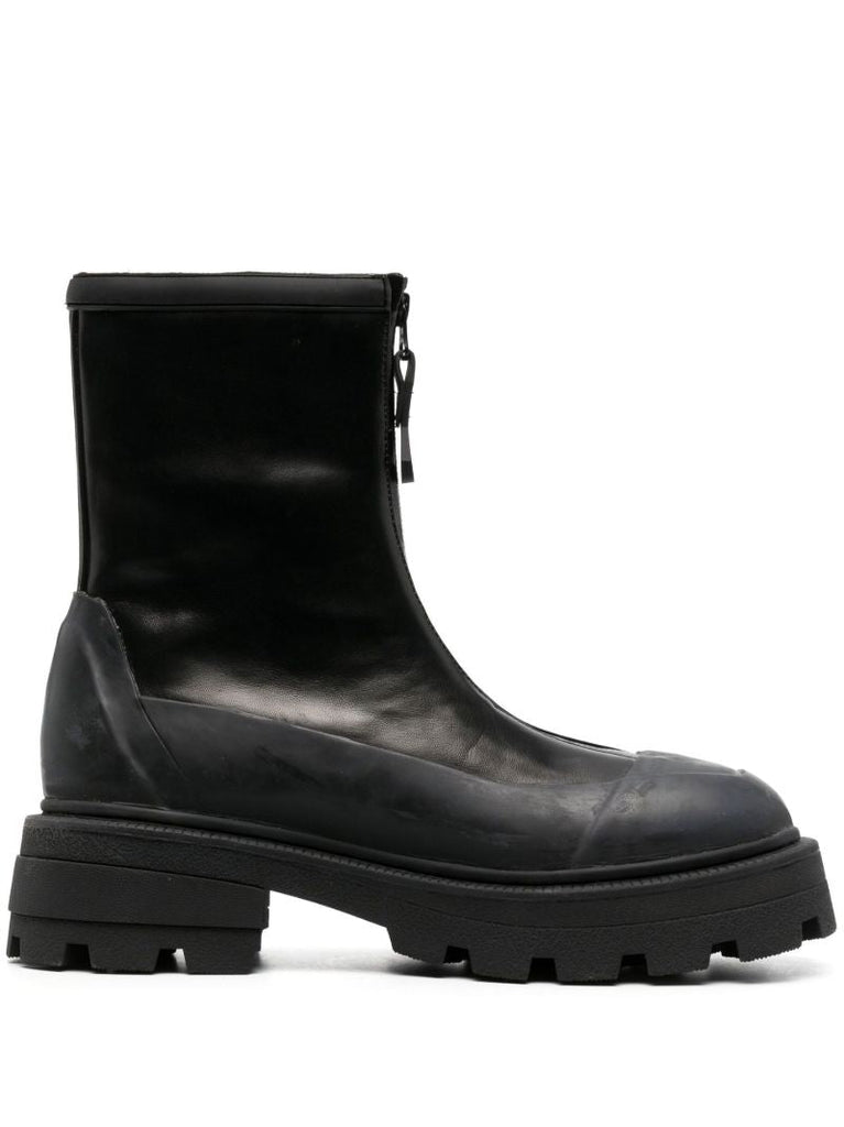 Black Aquari Zipped Ankle Boots