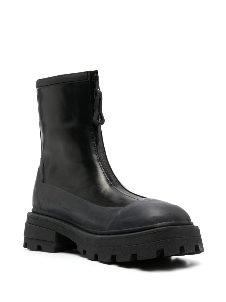 Black Aquari Zipped Ankle Boots
