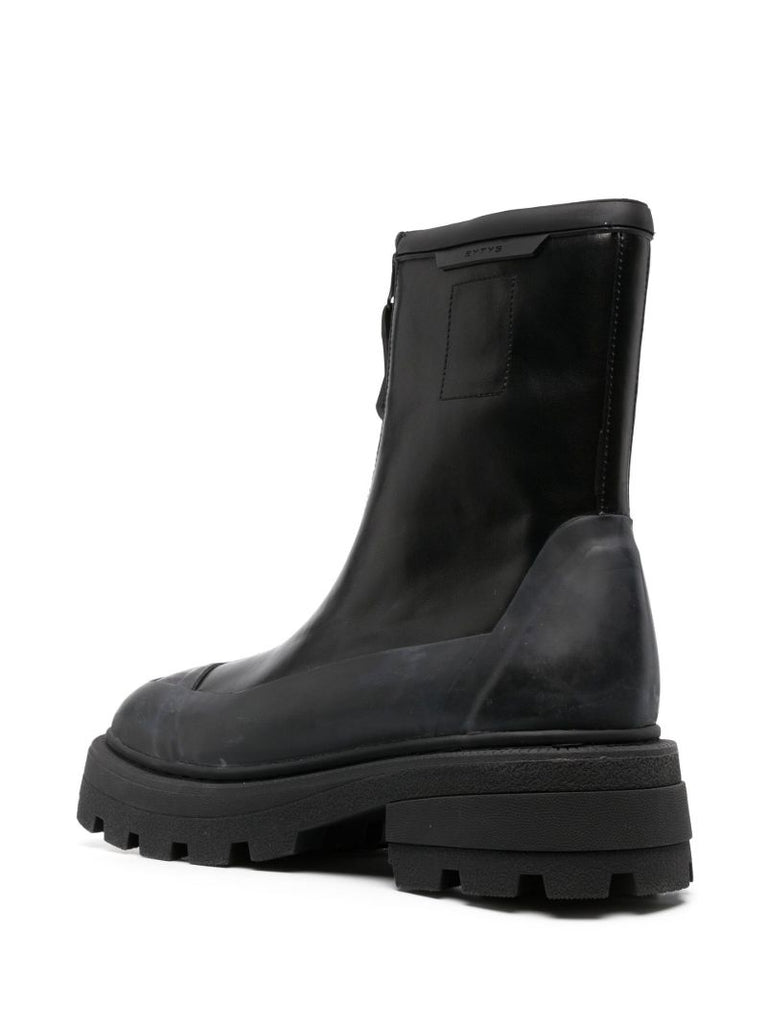 Black Aquari Zipped Ankle Boots