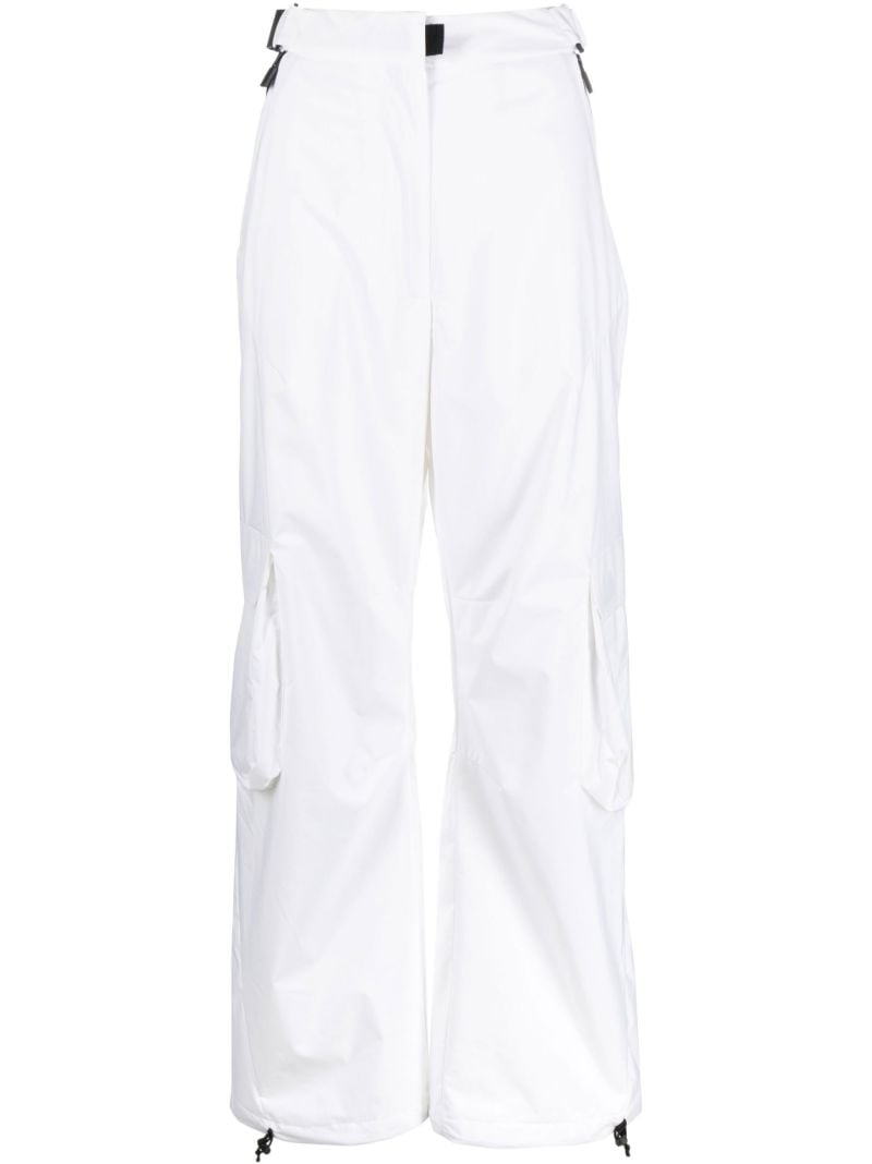 White High Waist Cargo Ski Trousers