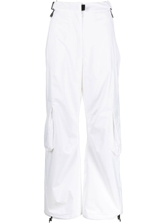 White High Waist Cargo Ski Trousers