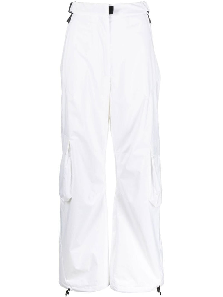 White High Waist Cargo Ski Trousers