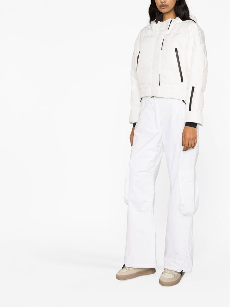 White High Waist Cargo Ski Trousers